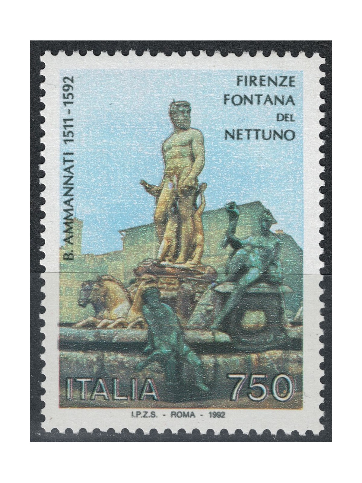ITALY 1992 Neptune Fountain MNH**