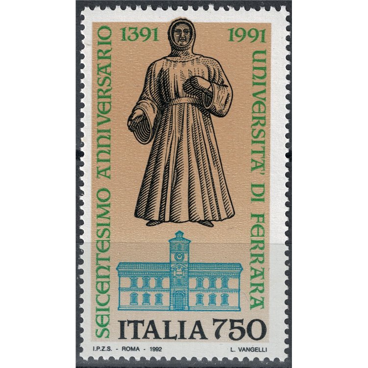 ITALY 1992 University of Ferrara MNH**