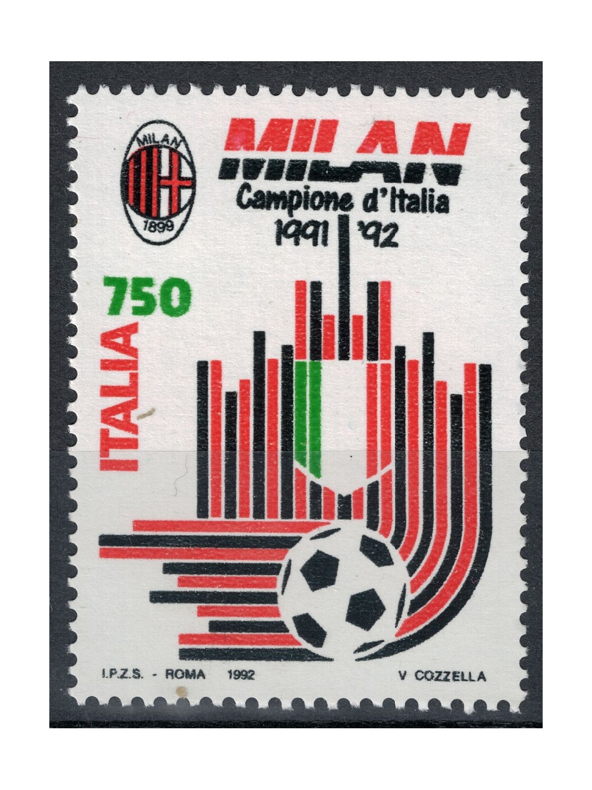 ITALY 1992 Milan champions MNH**