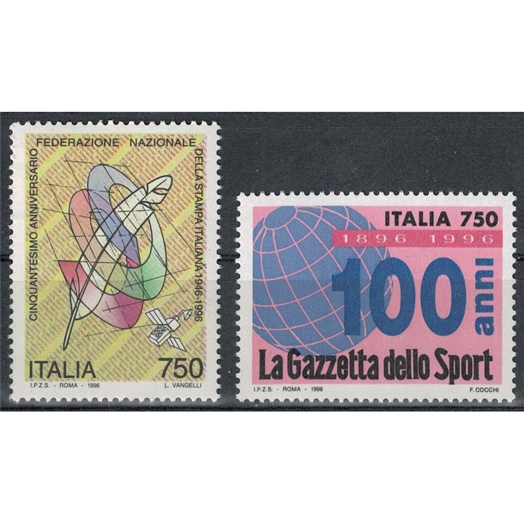 ITALIA 1996 Stampa e gazzetta 2v MNH**