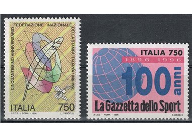 ITALIA 1996 Stampa e gazzetta 2v MNH**