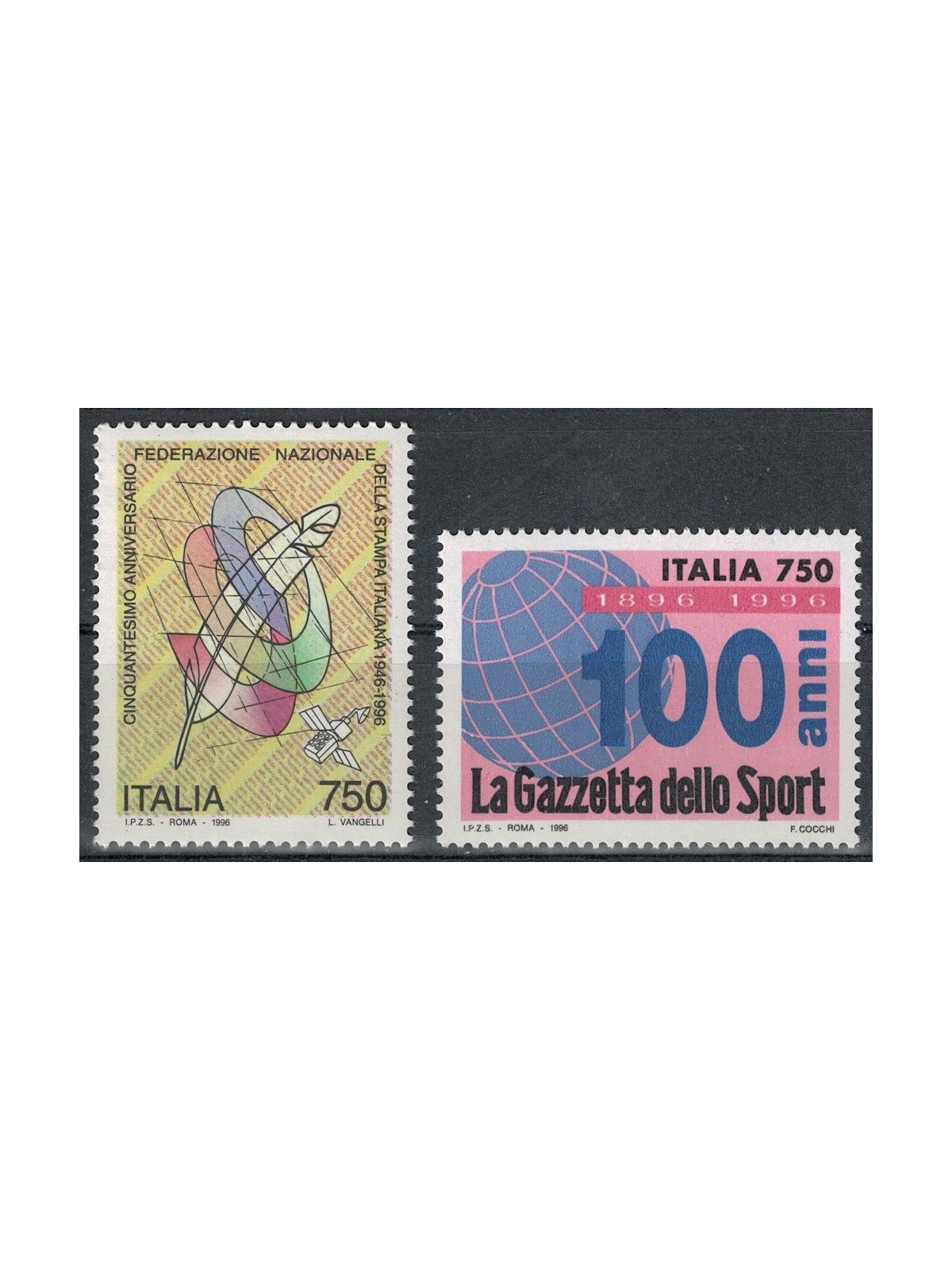 ITALIA 1996 Stampa e gazzetta 2v MNH**