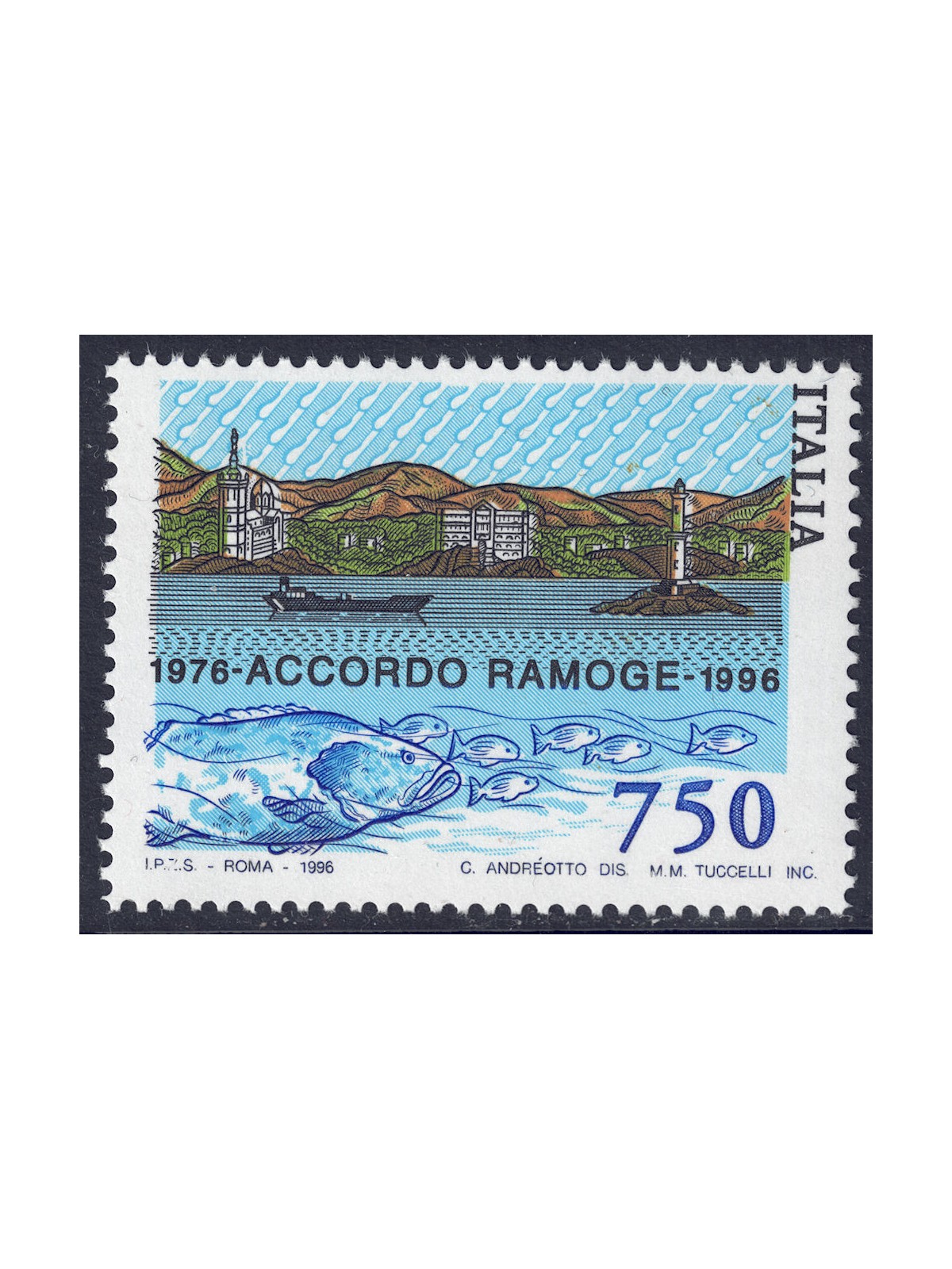 ITALY 1996 RAMOGE Agreement MNH**