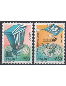 ITALIA 1996 Unesco e Unicef 2v MNH**