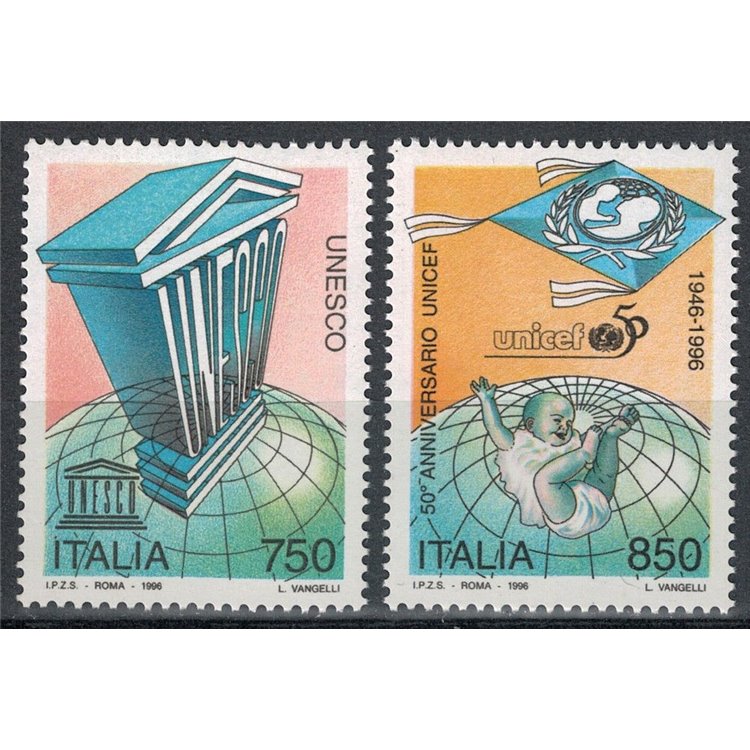 ITALY 1996 UNESCO and UNICEF 2v MNH**