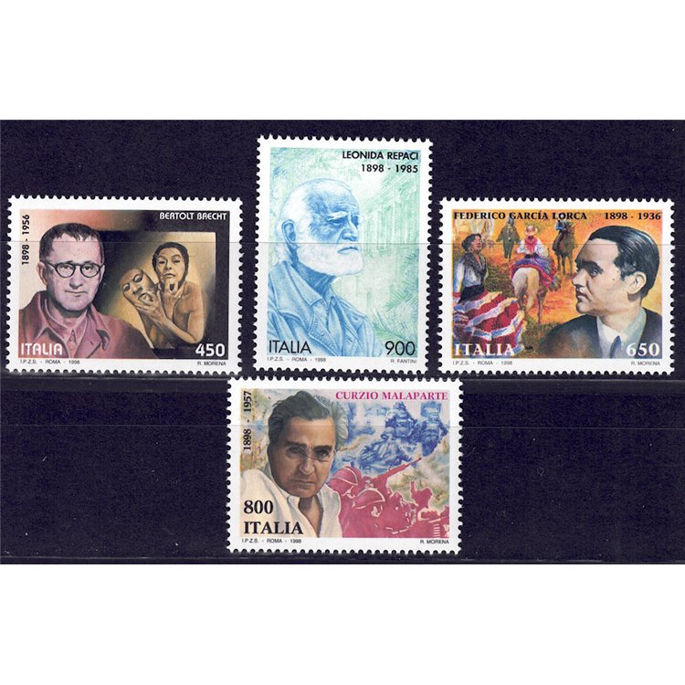 ITALIA 1998 Scrittori celebri 4v MNH**