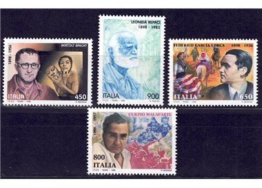 ITALIA 1998 Scrittori celebri 4v MNH**