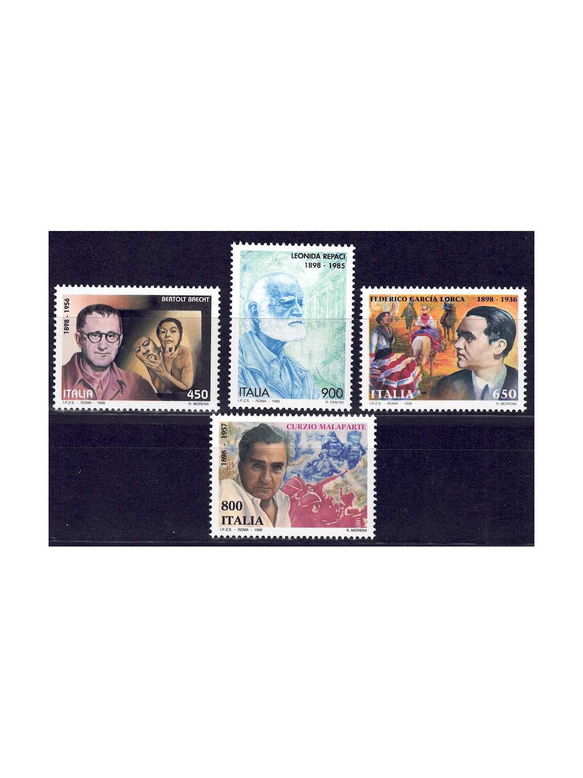 ITALY 1998 Famous Writers 4v MNH**