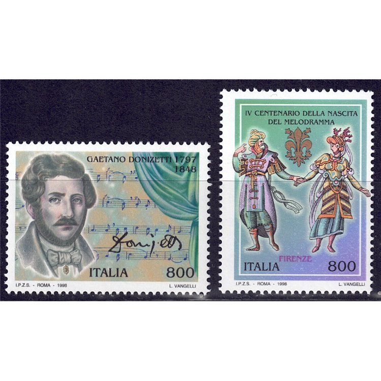 ITALIA 1998 Melodramma e Donizetti 2v MNH**