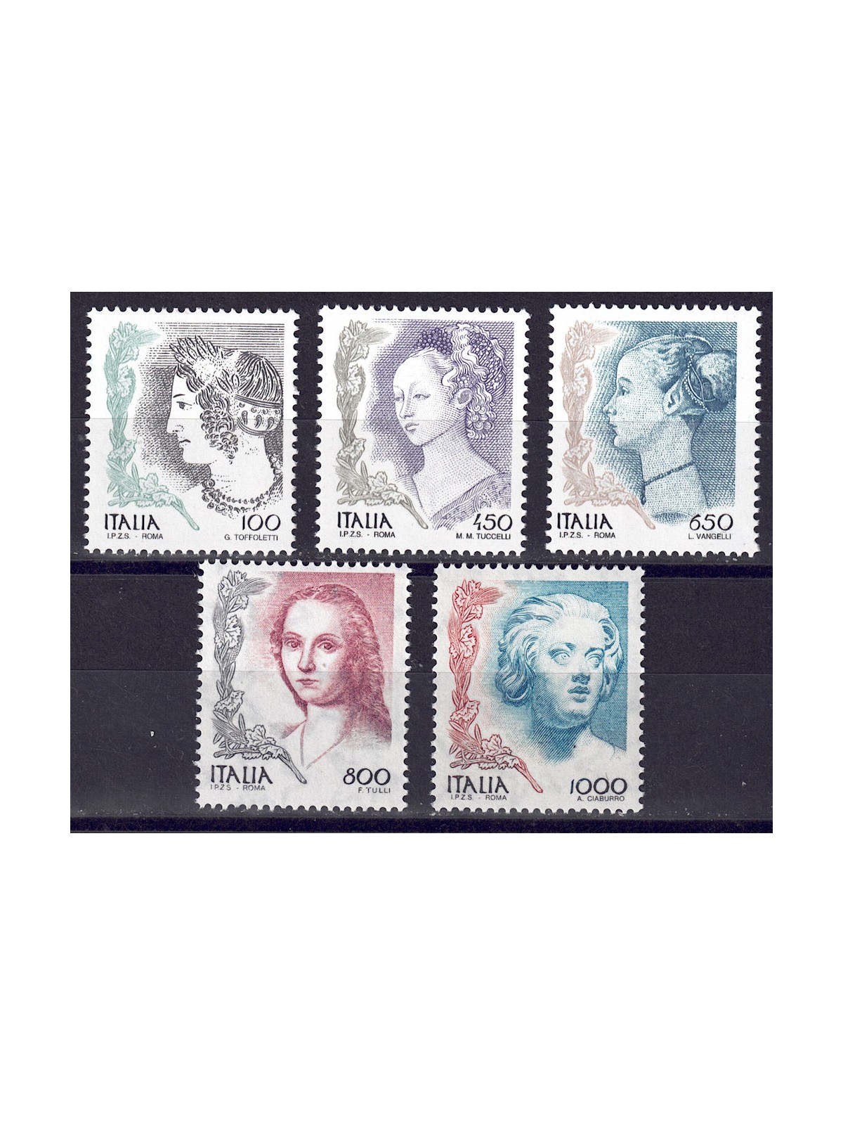 ITALY 1998 Women in Art 5v MNH**