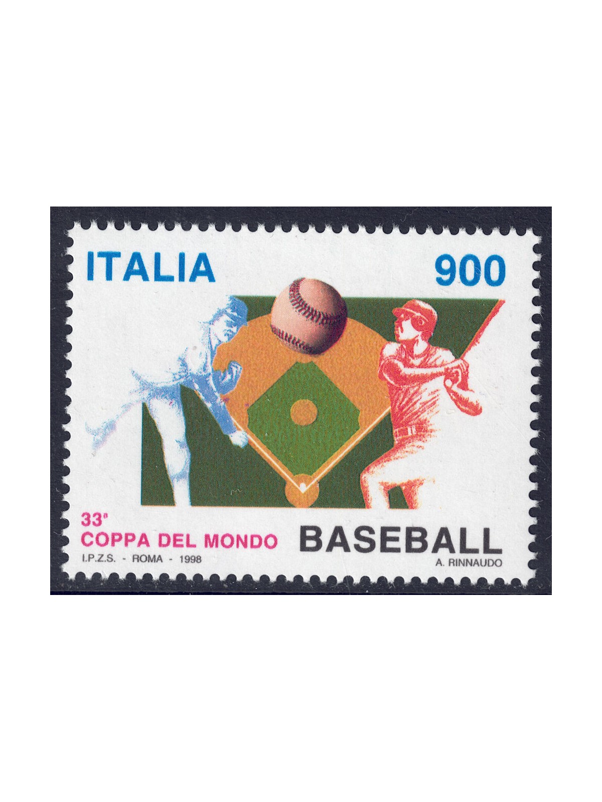 ITALIA 1998 Coppa del Mondo di Baseball MNH**
