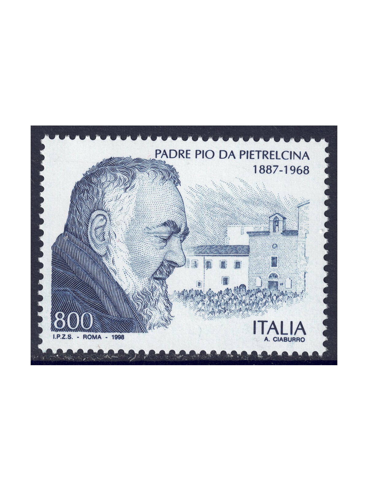 ITALY 1998 Padre Pio MNH**