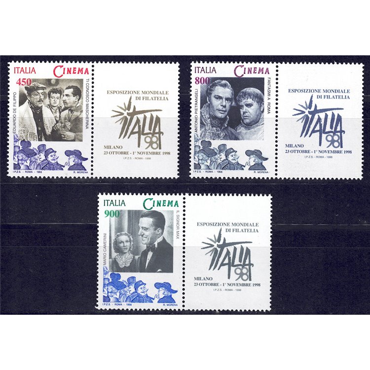 ITALIA 1998 Giornata del cinema 3v MNH**