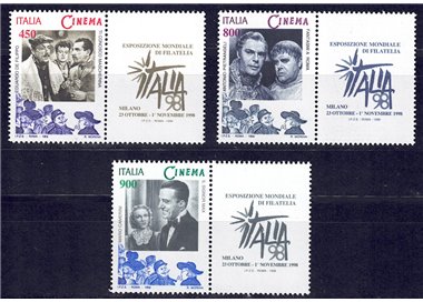 ITALY 1998 Cinema Day 3v MNH**