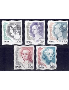 ITALIA 1999 La donna nell'arte 5v MNH**