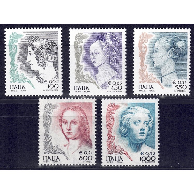 ITALIA 1999 La donna nell'arte 5v MNH**