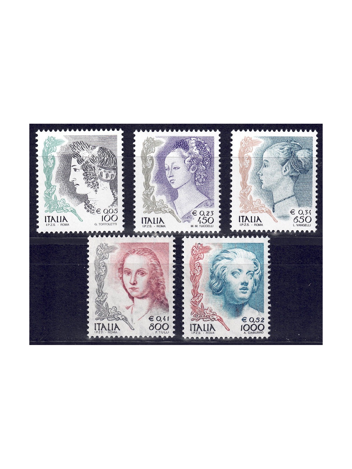 ITALIA 1999 La donna nell'arte 5v MNH**