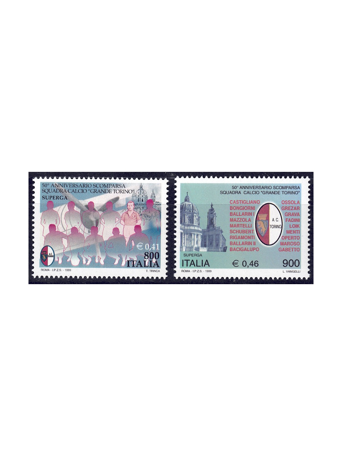 ITALIA 1999 Grande Torino 2v MNH**