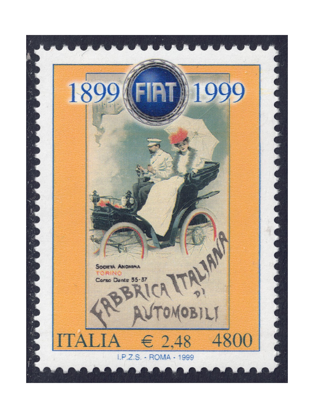 ITALY 1999 Fiat Centenary MNH**