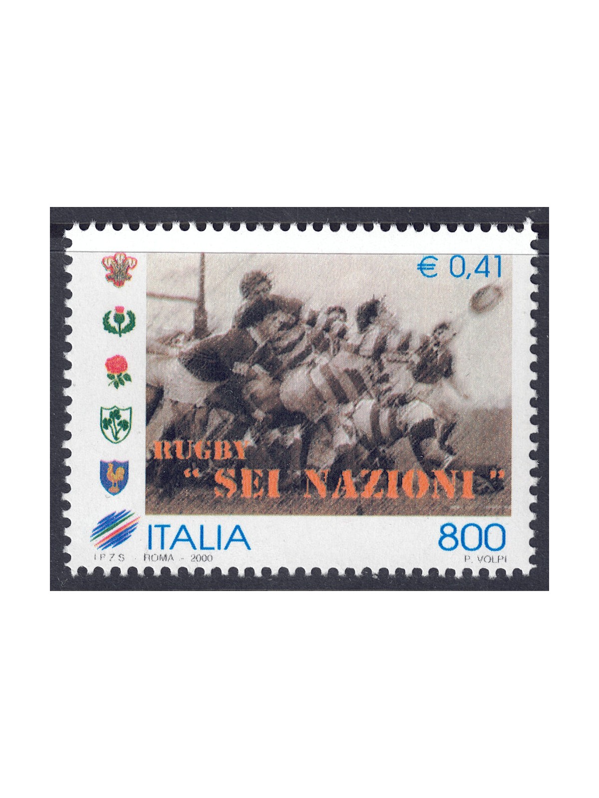 ITALIA 2000 Torneo di rugby MNH**