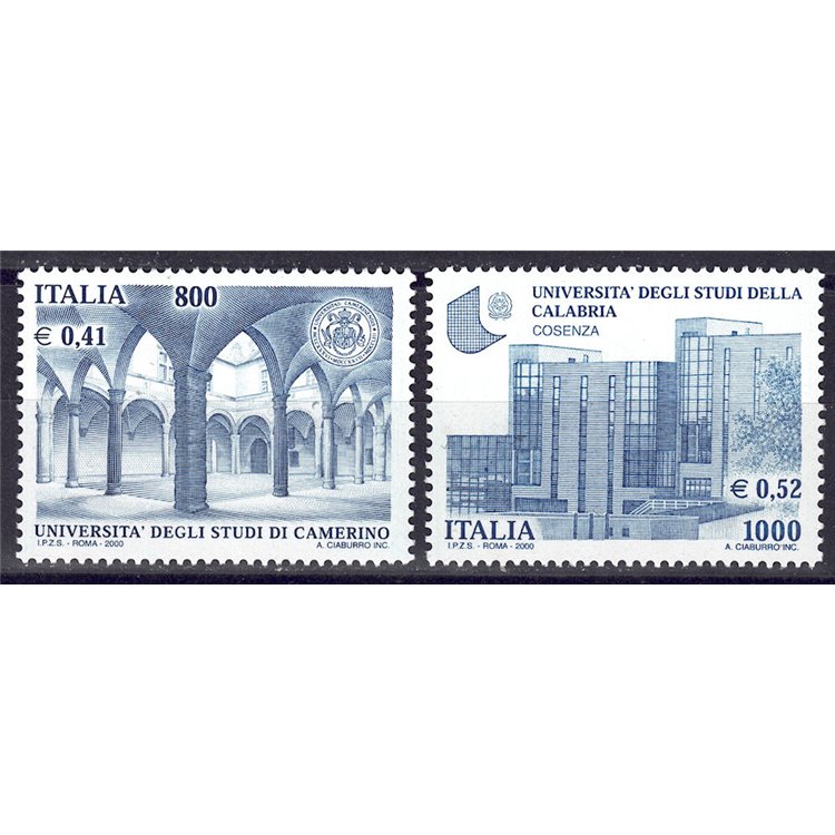 ITALY 2000 Schools and Universities 2v MNH**