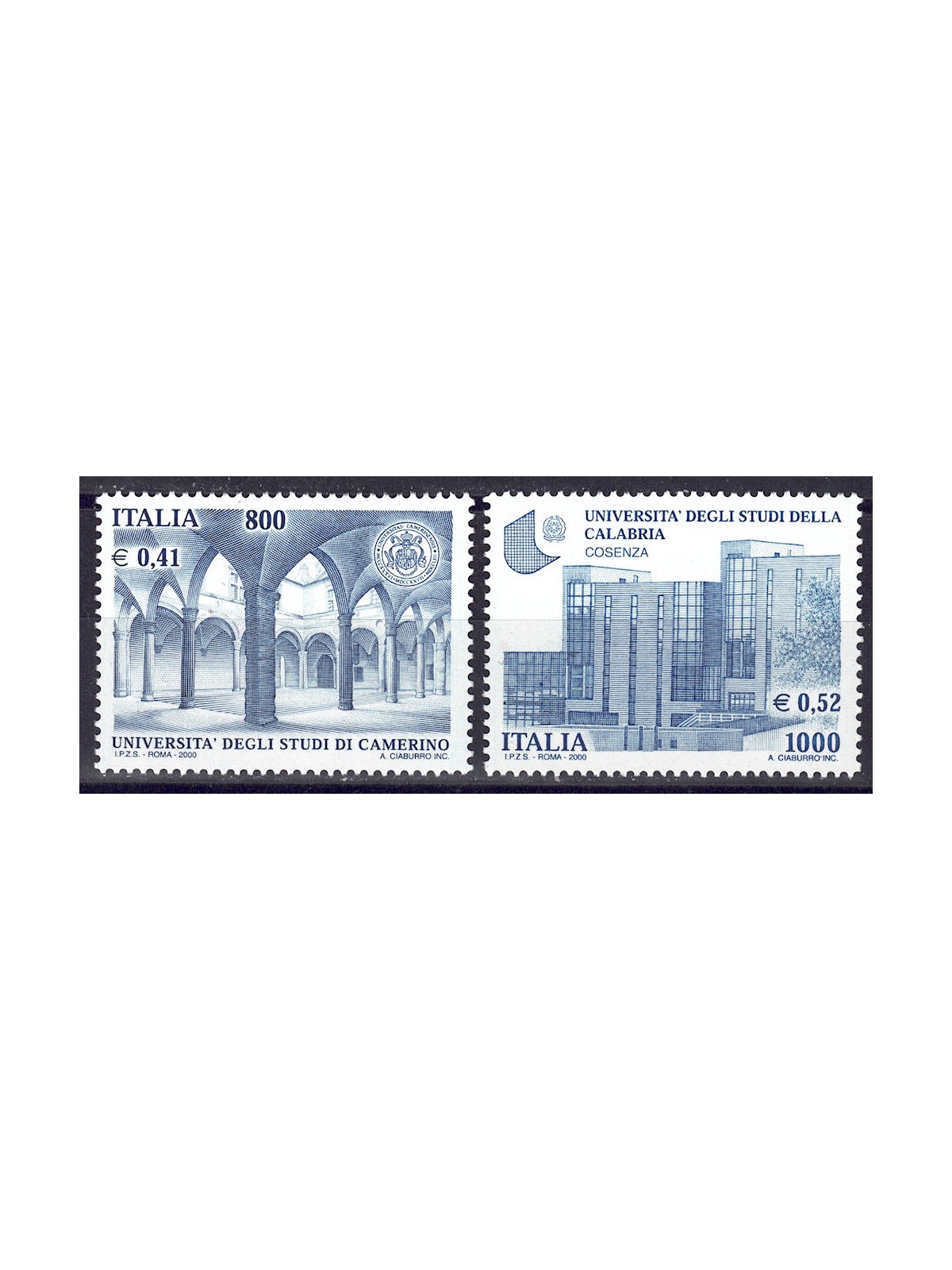 ITALY 2000 Schools and Universities 2v MNH**
