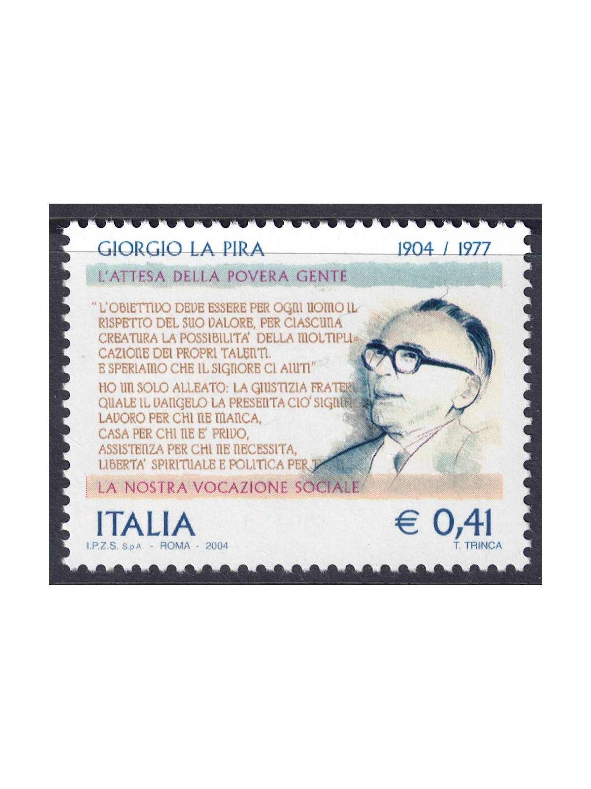 ITALIA 2004 Giorgio La Pira MNH**