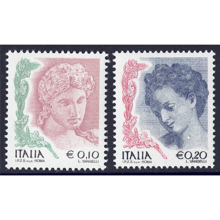 ITALIA 2004 La donna nell'arte € 0,10 + € 0,20 2v MNH**