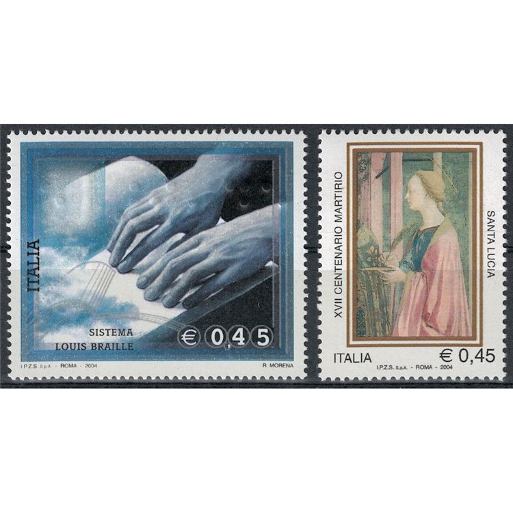 ITALY 2004 Braille Reading and St. Lucia 2v MNH**