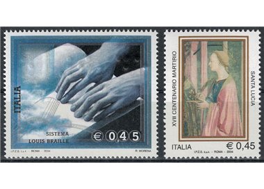 ITALIA 2004 Lettura Braille e S. Lucia 2v MNH**