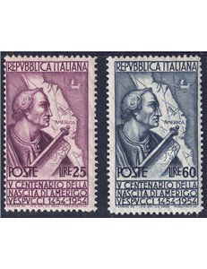 ITALY 1954 Amerigo Vespucci 2v MNH**