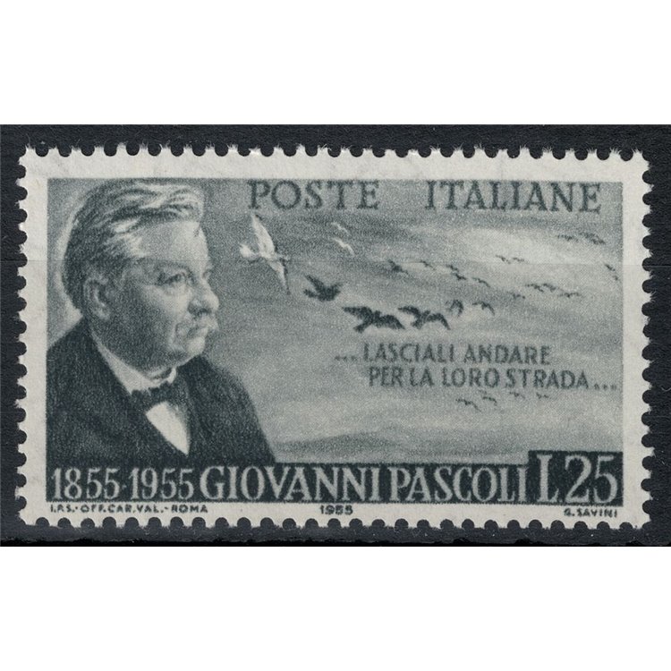 ITALIA 1955 Giovanni Pascoli MNH**