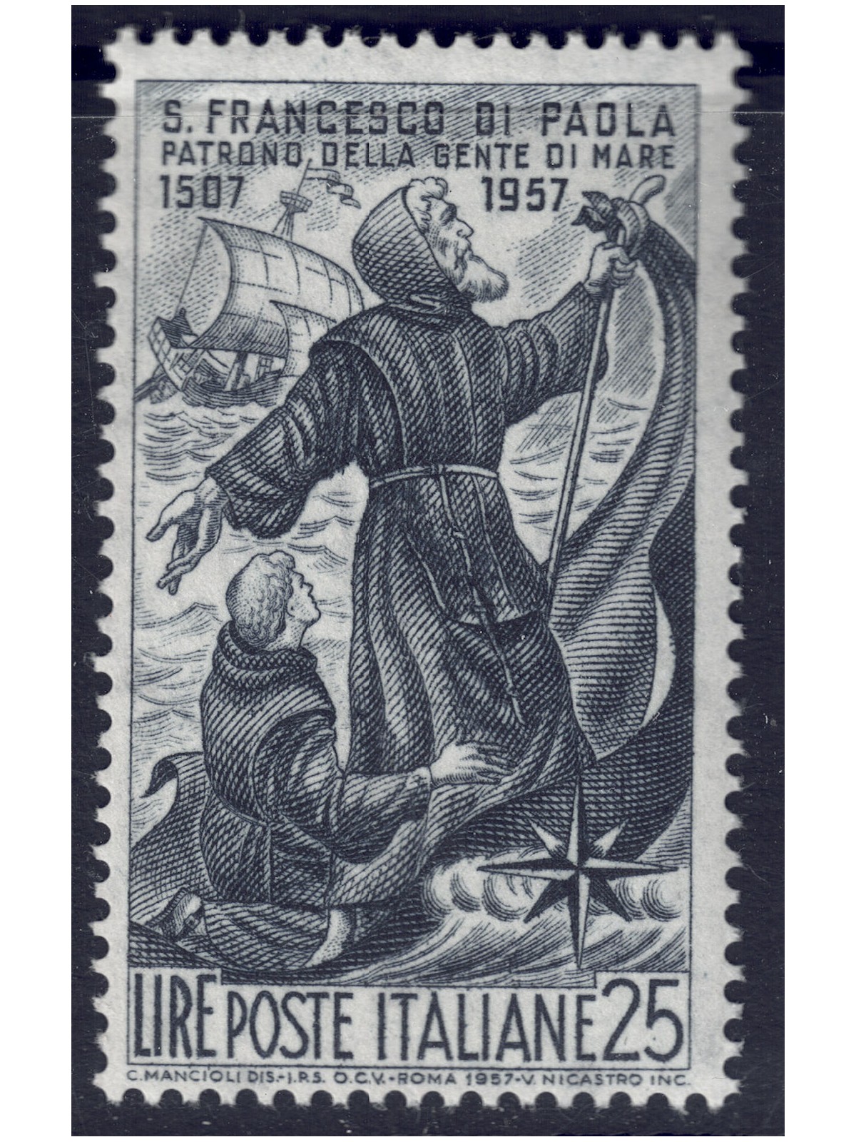 ITALY 1957 Saint Francis of Paola MNH**