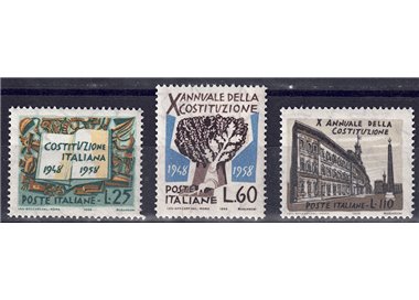 ITALY 1958 Italian Constitution 3v MNH**