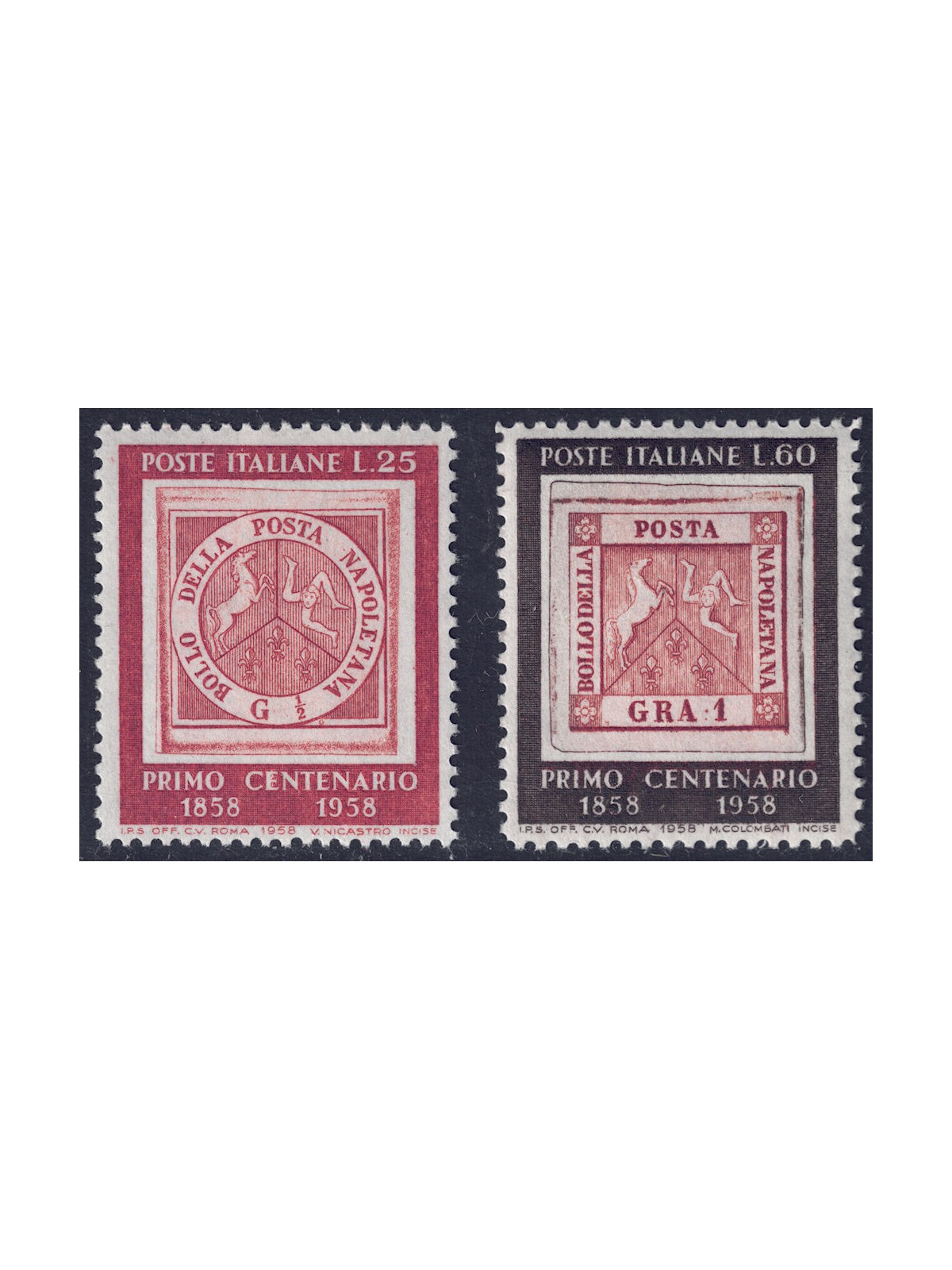 ITALIA 1958 Regno di Napoli 2v MNH**
