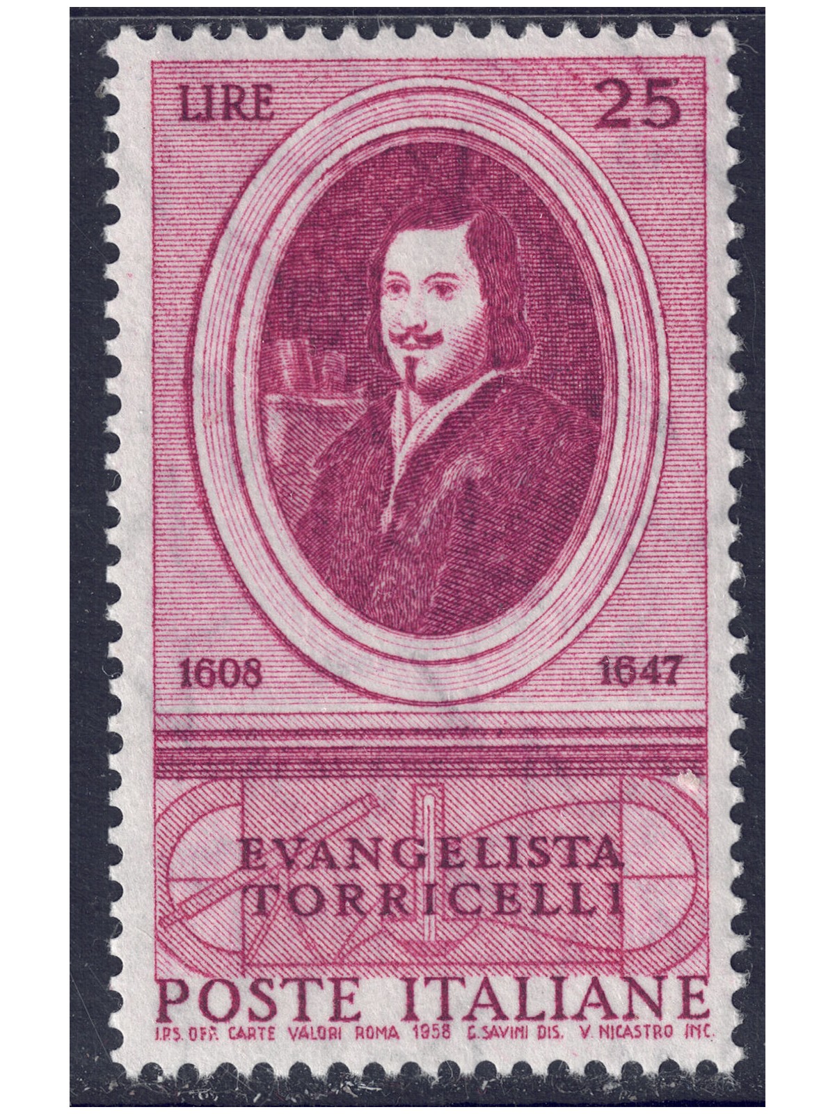 ITALY 1958 Evangelista Torricelli MNH**
