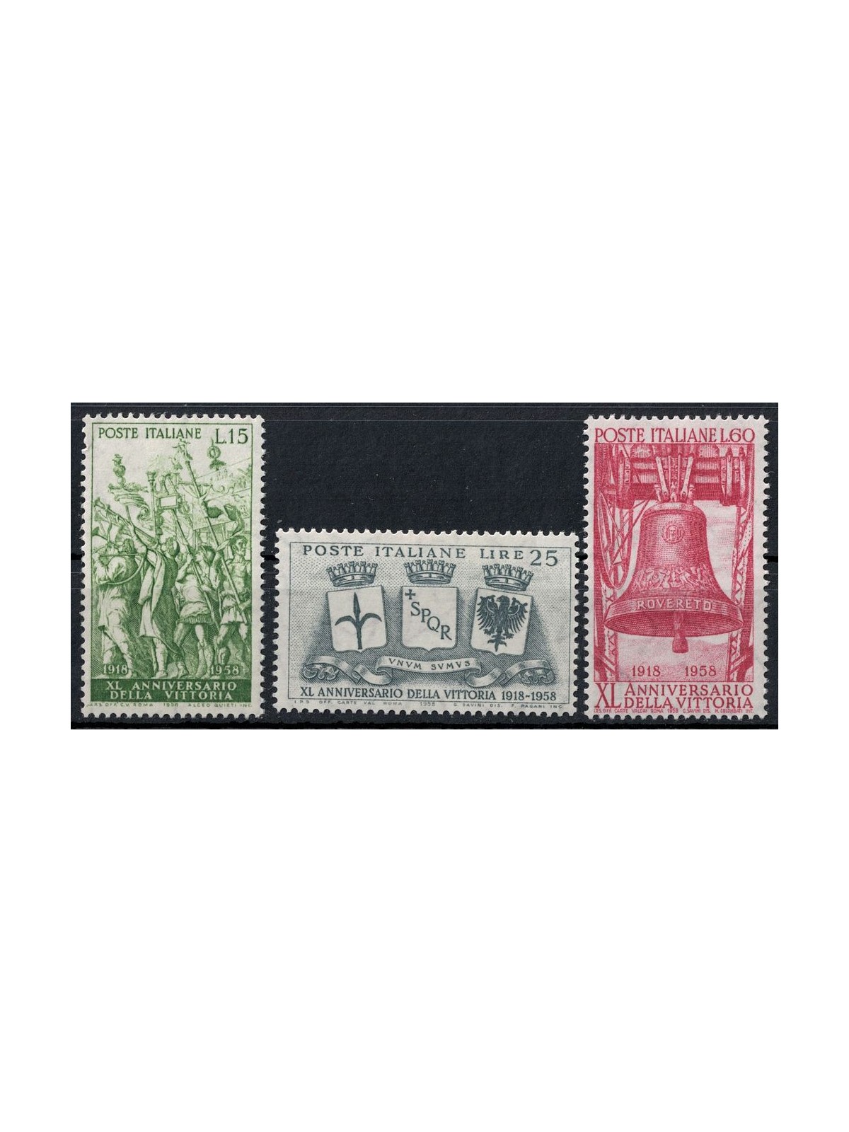 ITALY 1958 Anniversary of Victory 3v MNH**