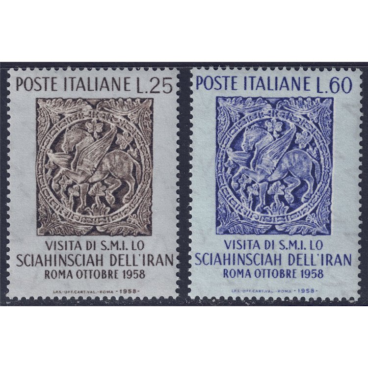 ITALY 1958 Shah of Iran 2v MNH**