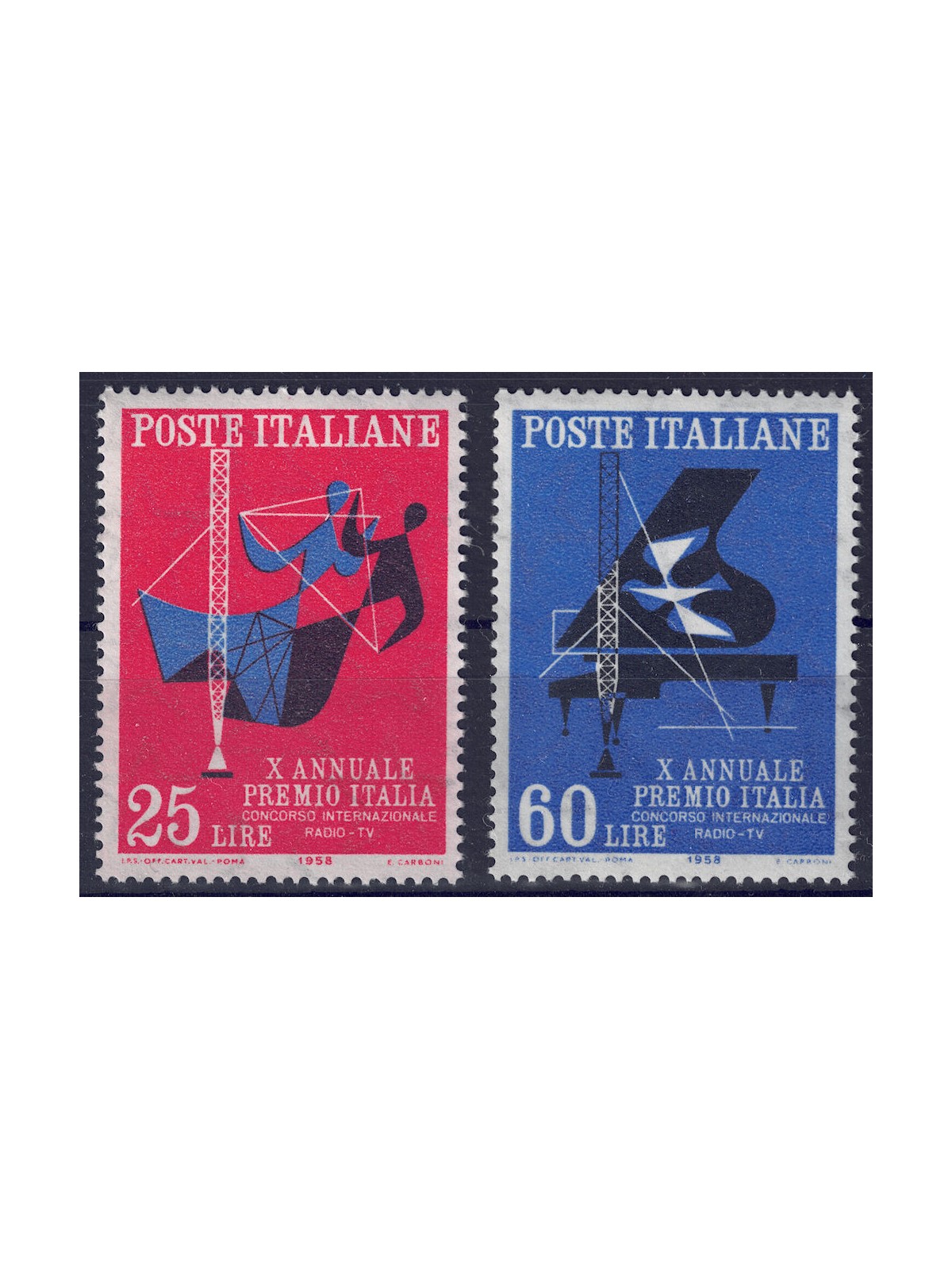 ITALY 1958 Premio Italia 2v MNH**