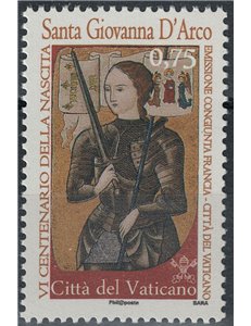 VATICANO 2012 Giovanna d'Arco MNH**