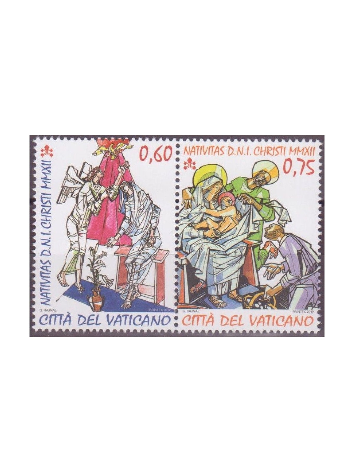 VATICANO 2012 Natale 2v MNH**