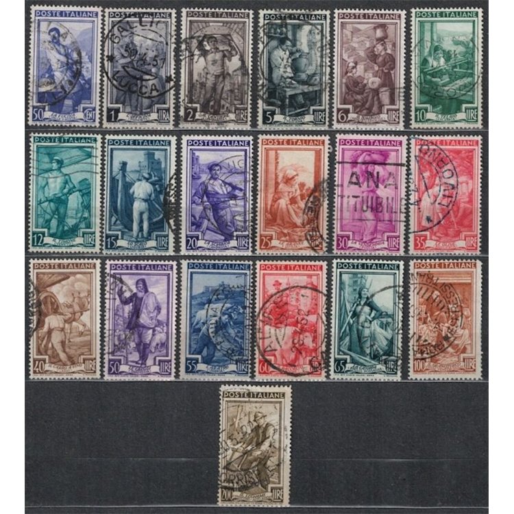 ITALY 1950 Italy at work 19v used