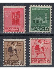 ITALIA RSI 1944 Monumenti distrutti 4v MNH**