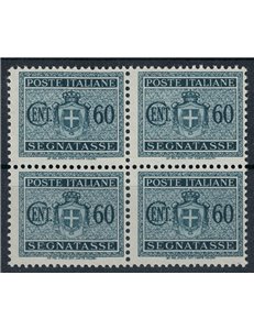 ITALY LIEUTENANCIY 1945 Tax stamps 60c in quartina MNH**