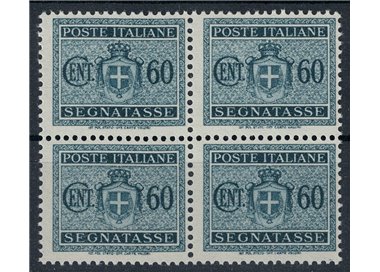 ITALIA LUOGOTENENZA 1945 Segnatasse 60c in quartina MNH**