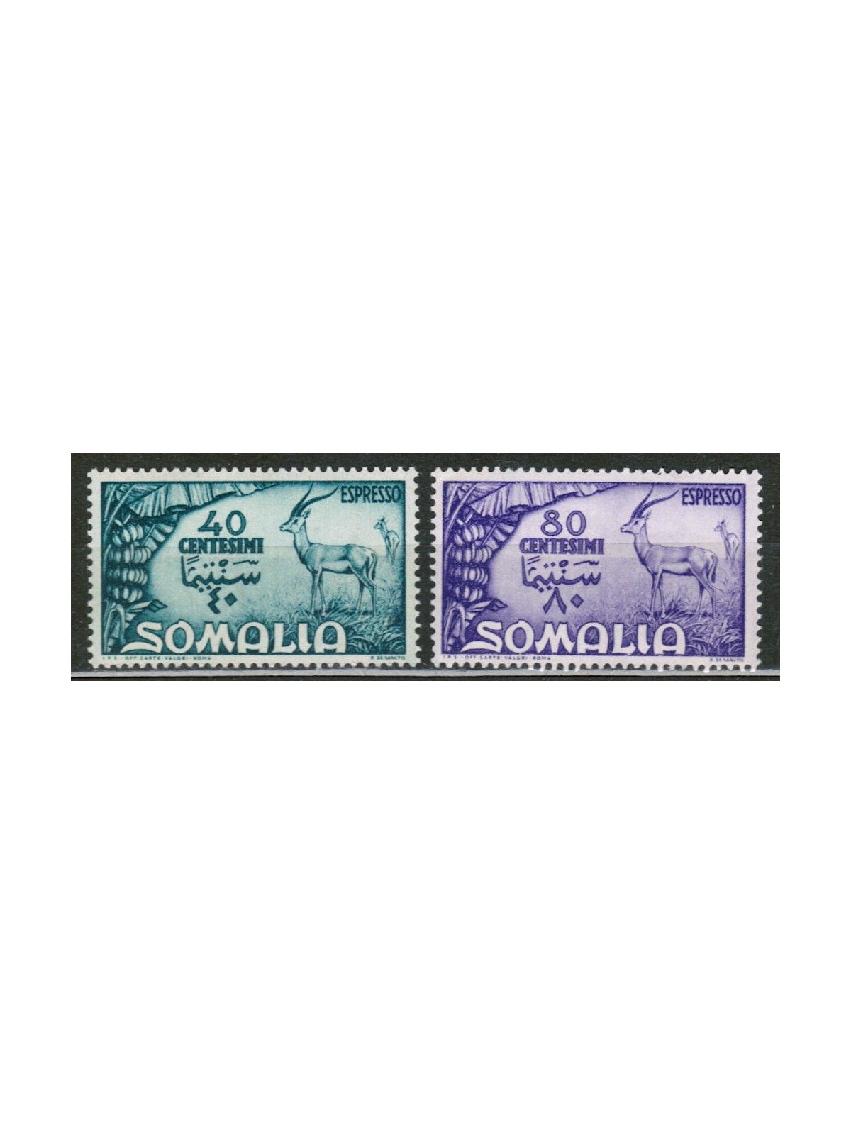 SOMALIA AFIS 1950 Serie Pittorica, espressi 2v MNH**