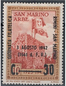 SAN MARINO 1942 Philatelic Day MNH**