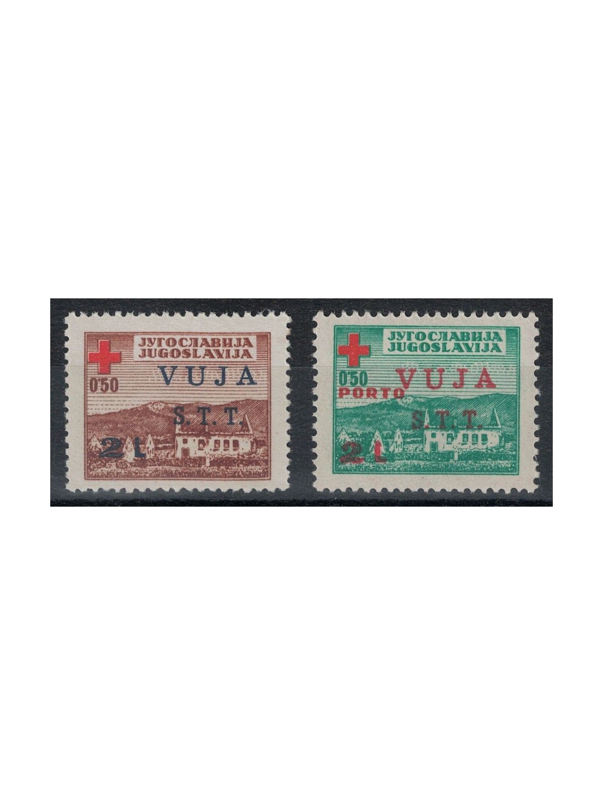 TRIESTE B 1948 Red Cross 2v MNH** ©