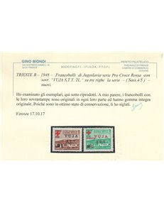 TRIESTE B 1948 Croce Rossa 2v MNH** ©