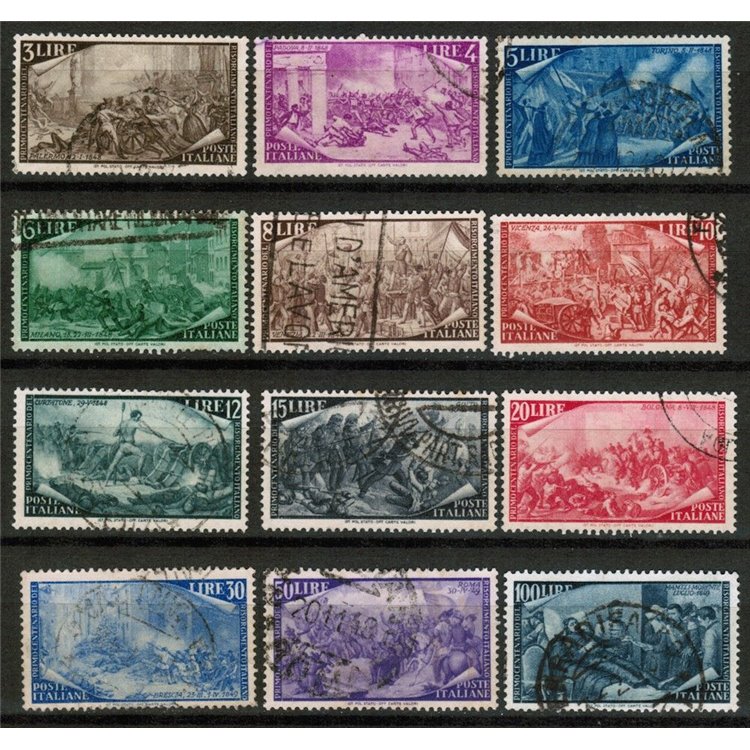 ITALY 1948 Centenary of the Risorgimento 12v used